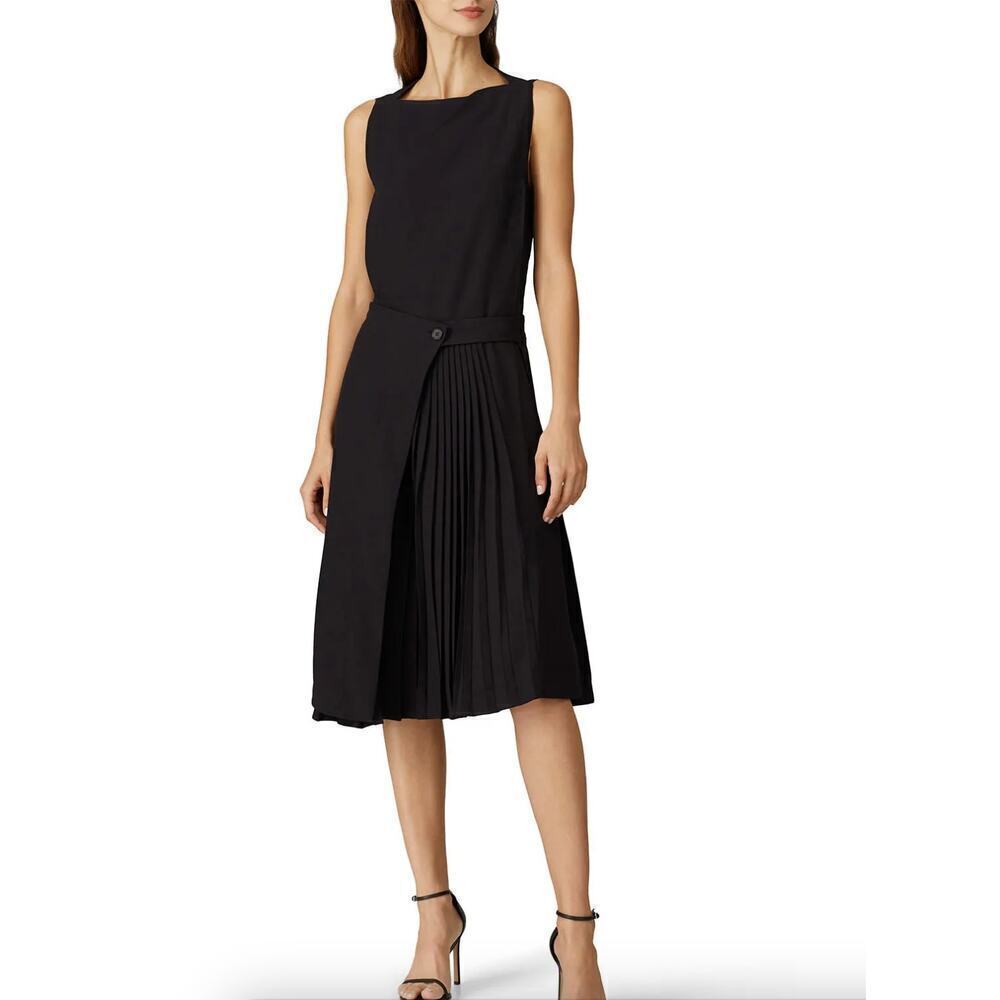 Rabanne Hourglass. Sleeveless Pleated Black Dress SZ 40